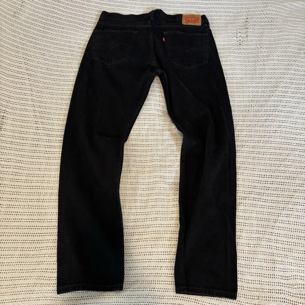 Levi's 505 Jeans Men's 36x34 Black Denim Relaxed Fit Straight Leg Y2K Vintage